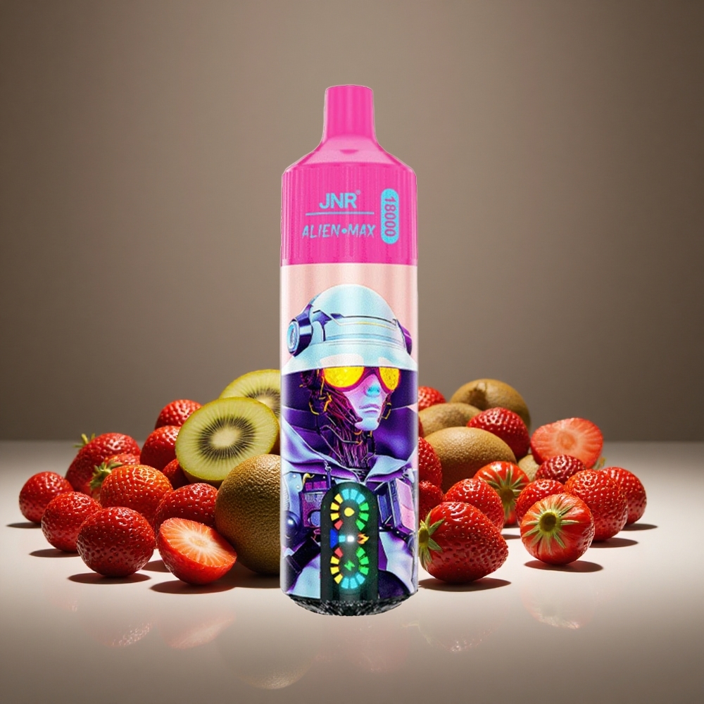 JNR Alien Max 18000 Puffs Strawberry Kiwi Smart LED Display Dual Mesh 28ml E-liquid Type-C Charge