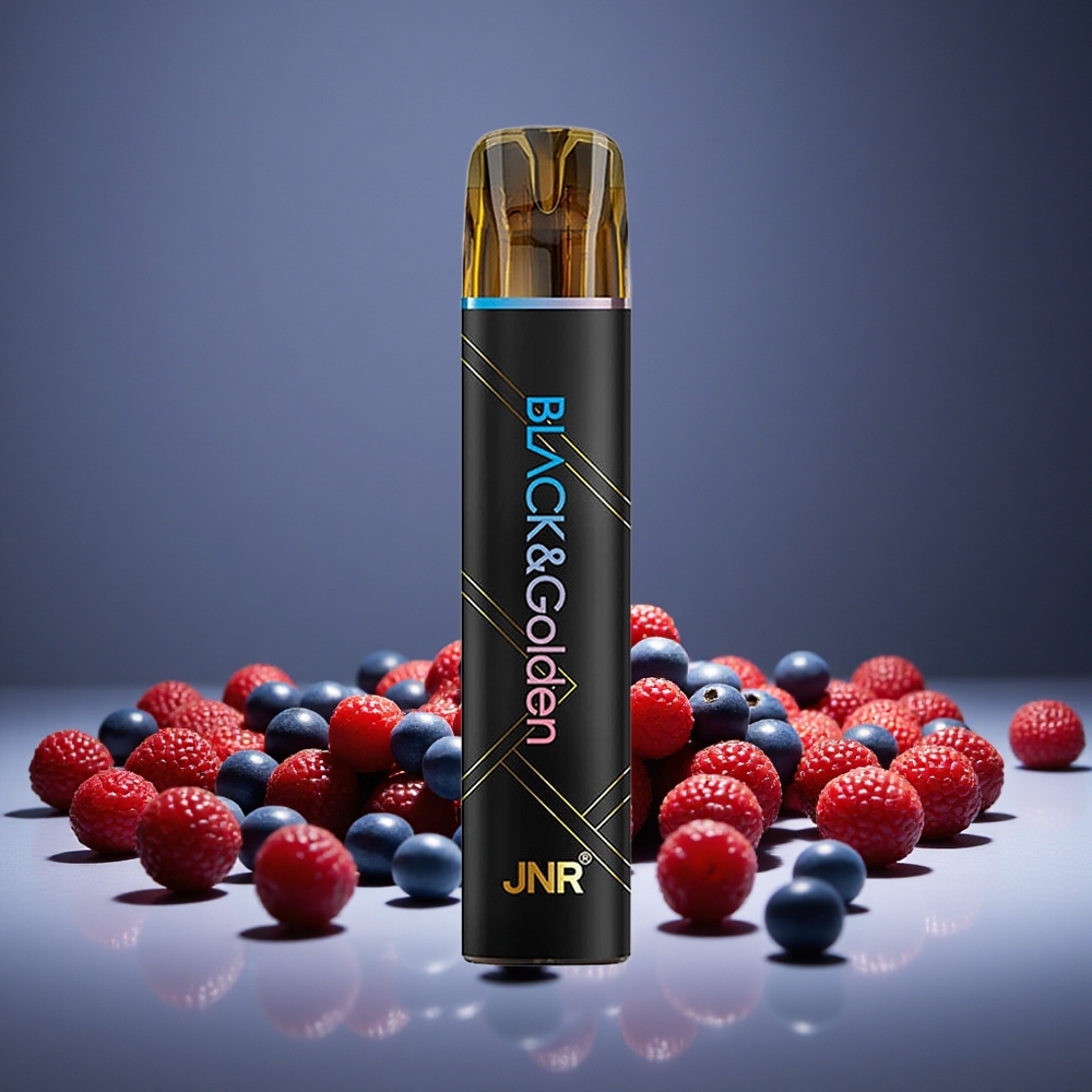 JNR Black&Golden 800 Puffs Blue Razz Cherry Disposable Vape 550mAh Battery 2ml E-liquid 2% Nicotine TPD