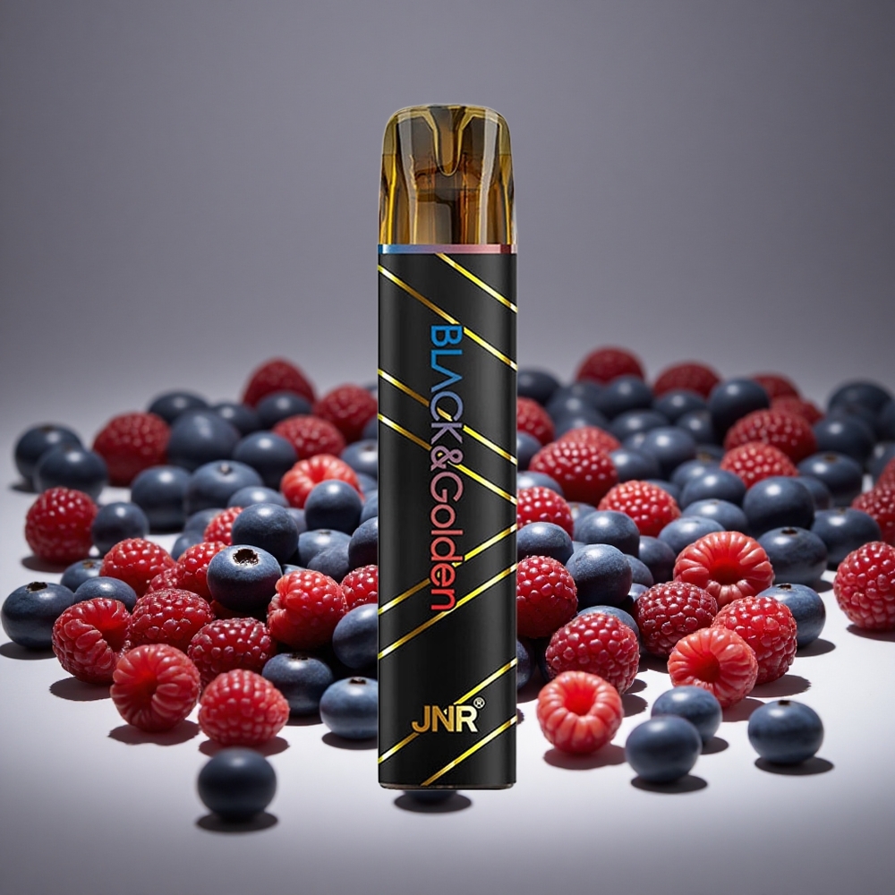 JNR Black&Golden 800 Puffs Blueberry Sour Raspberry Disposable Vape 550mAh Battery 2ml E-liquid 2% Nicotine TPD