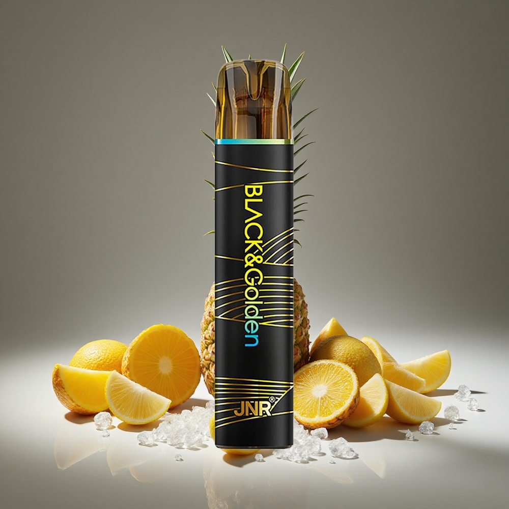 JNR Black&Golden 800 Puffs Pineapple Ice Disposable Vape 550mAh Battery 2ml E-liquid 2% Nicotine TPD