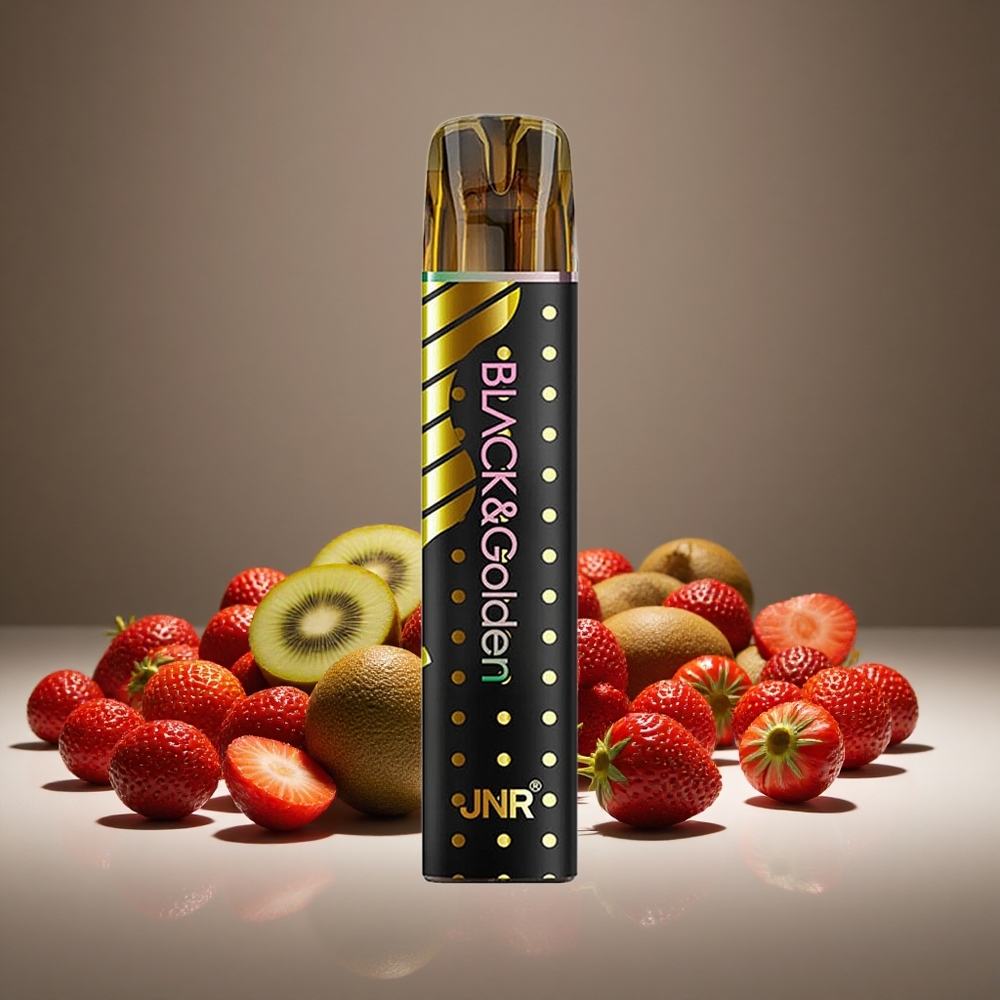 JNR Black&Golden 800 Puffs Strawberry Kiwi Disposable Vape 550mAh Battery 2ml E-liquid 2% Nicotine TPD