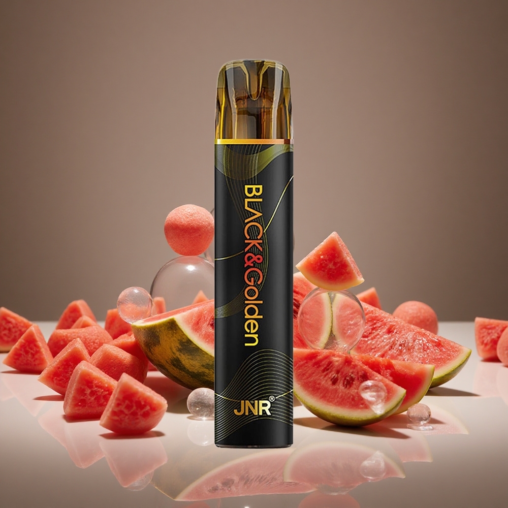 JNR Black&Golden 800 Puffs Watermelon Bubble Gum Disposable Vape 550mAh Battery 2ml E-liquid 2% Nicotine TPD