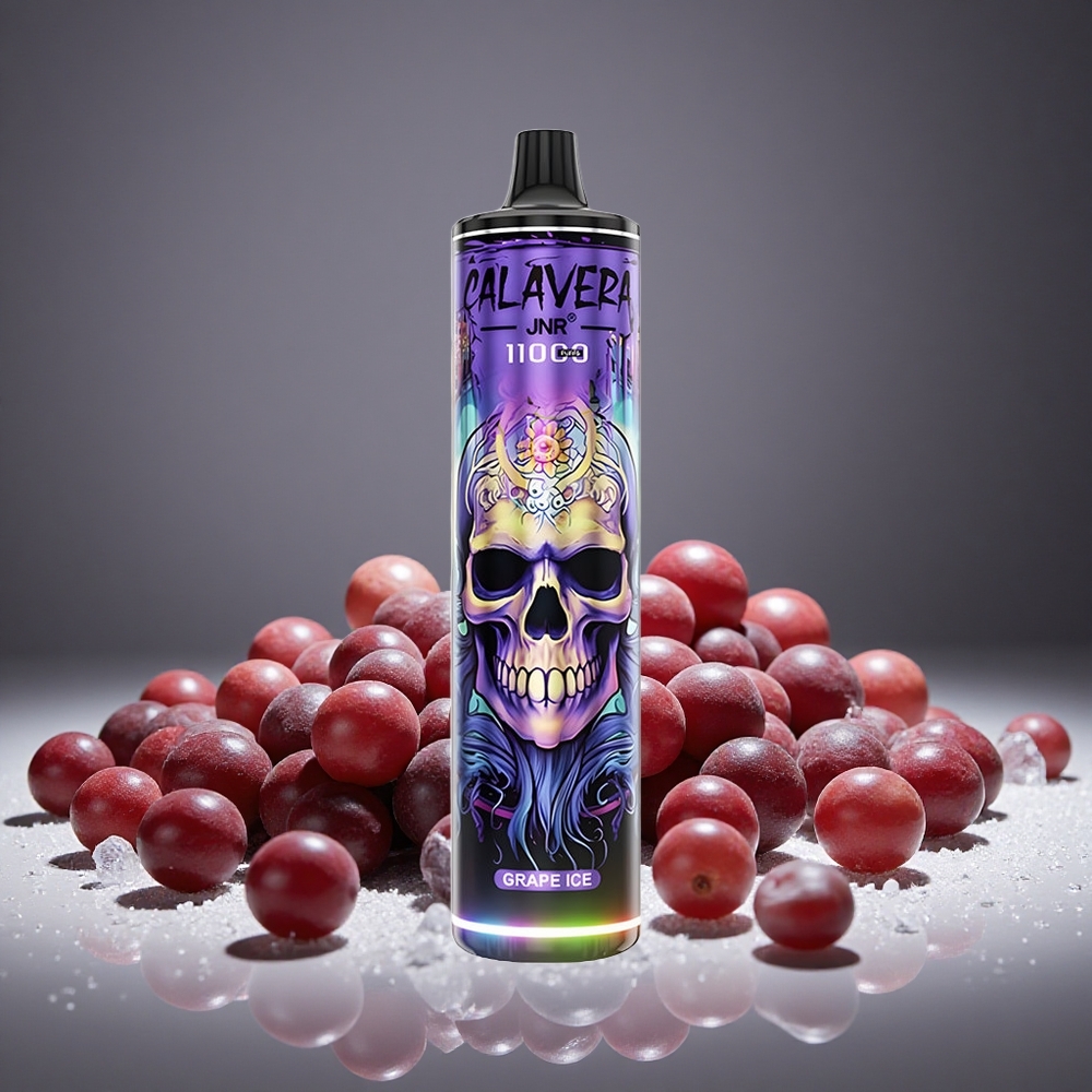 JNR Calavera 11000 Puffs Grape Ice Disposable Vape w/Type-C Charge,850mAh Battery,21ml E-liquid,1.0ohm