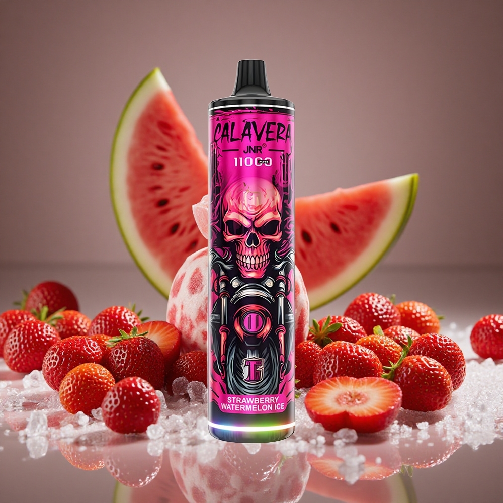 JNR Calavera 11000 Puffs Strawberry Watermelon Ice Disposable Vape with 850mAh Battery 21ml E-liquid 1.0ohm Mesh Coil
