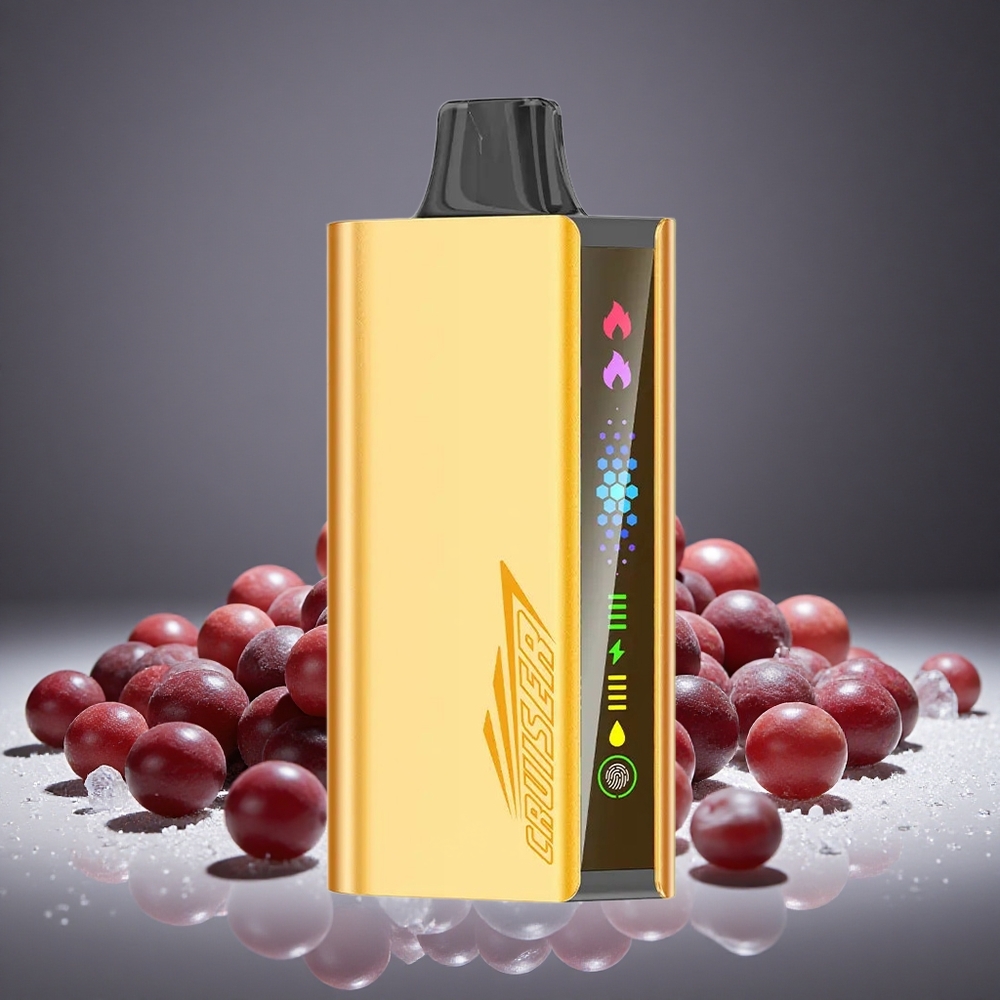 JNR Cruiser 12000 Puffs Grape Ice No-Charge Disposable Vape with 3500mAh Battery 25ml E-liquid Dual Mesh Coil Animation Screen