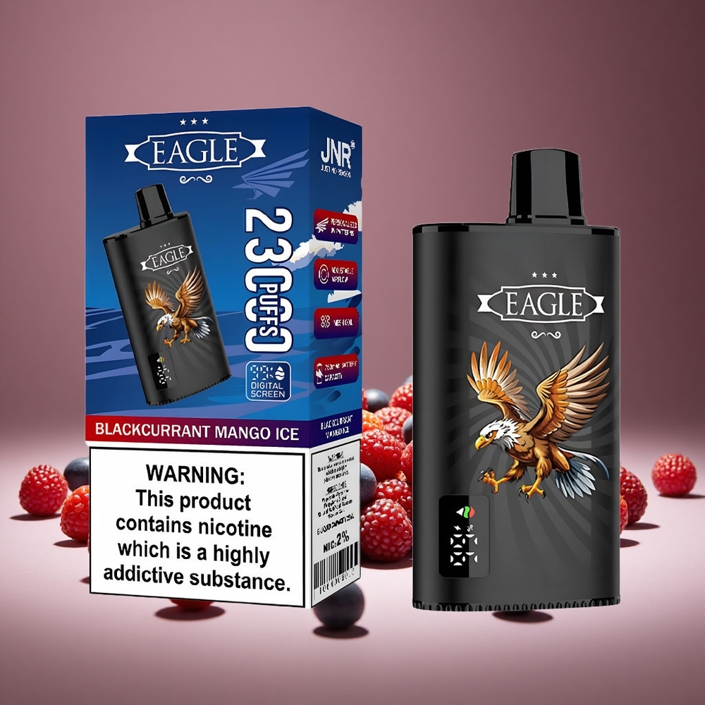 JNR EAGLE Smart 23000 Puffs Blackcurrant Mango Ice Disposable Vape with Digital Screen 1.0ohm Mesh Coil 750mAh Battery