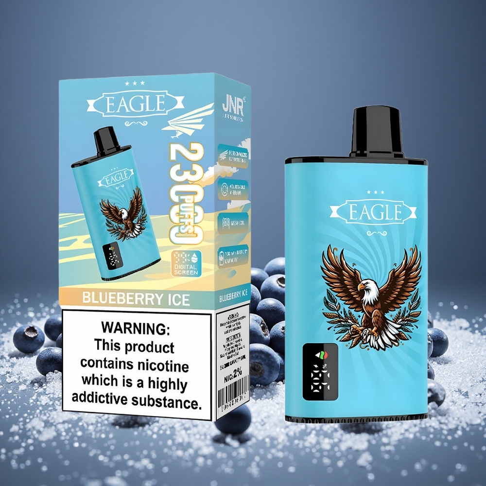 JNR EAGLE Smart 23000 Puffs Blueberry Ice Disposable Vape with Digital Screen 1.0ohm Mesh Coil 750mAh Battery