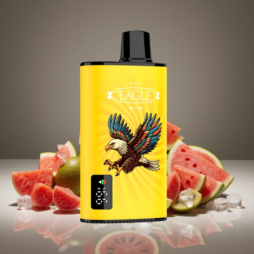 JNR EAGLE Smart 23000 Puffs Kiwi Watermelon Ice Disposable Vape w/Digital Screen 1.0ohm Mesh 25ml E-liquid 2% Nicotine
