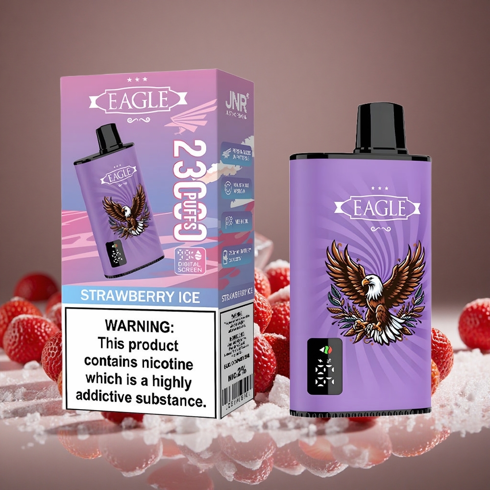 JNR EAGLE Smart 23000 Puffs Strawberry Ice Disposable Vape with Digital Screen 750mAh Battery Type-C Charge