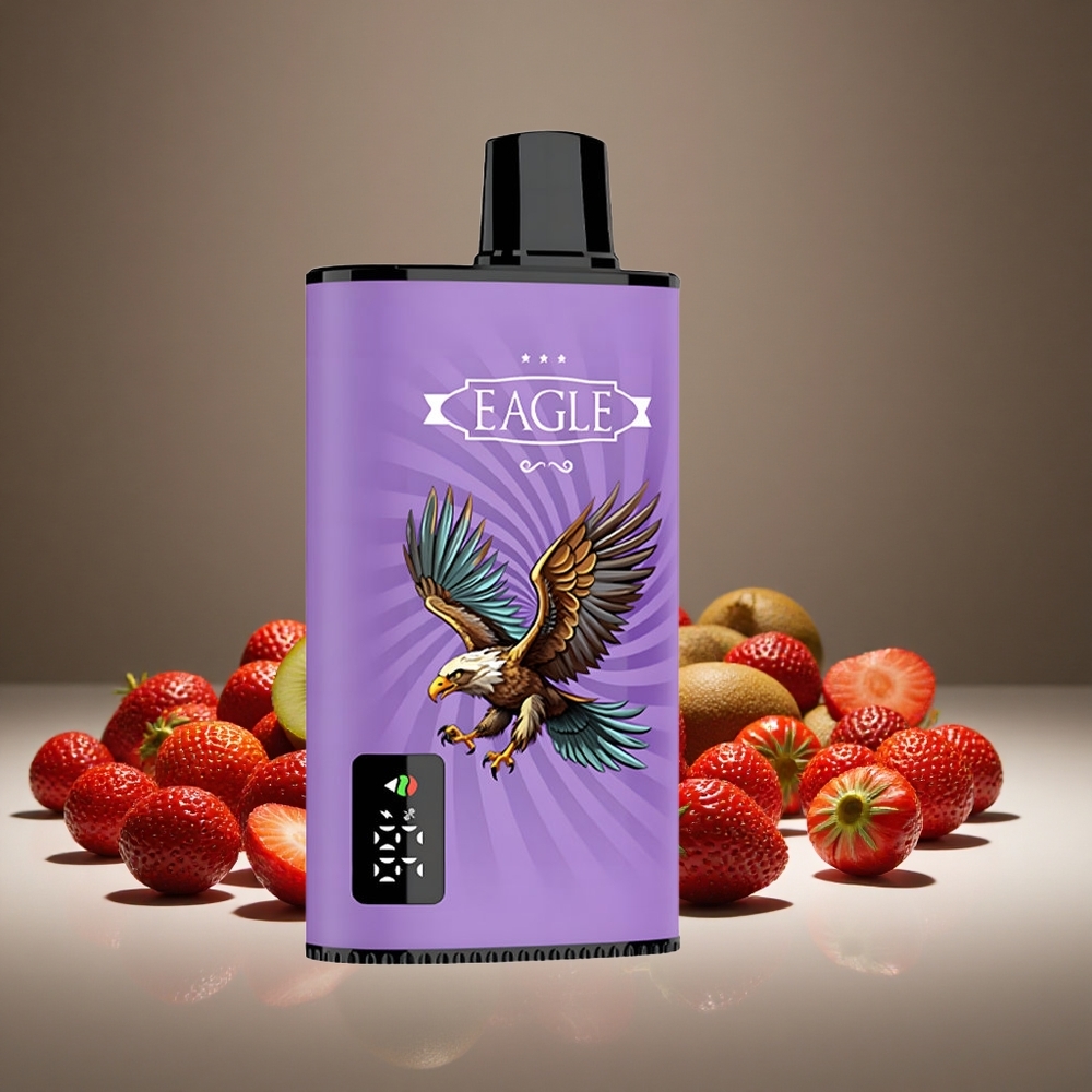 JNR EAGLE Smart 23000 Puffs Strawberry Kiwi Disposable Vape w/ Digital Screen, 1.0ohm Mesh, Adjustable Airflow, 750mAh Battery