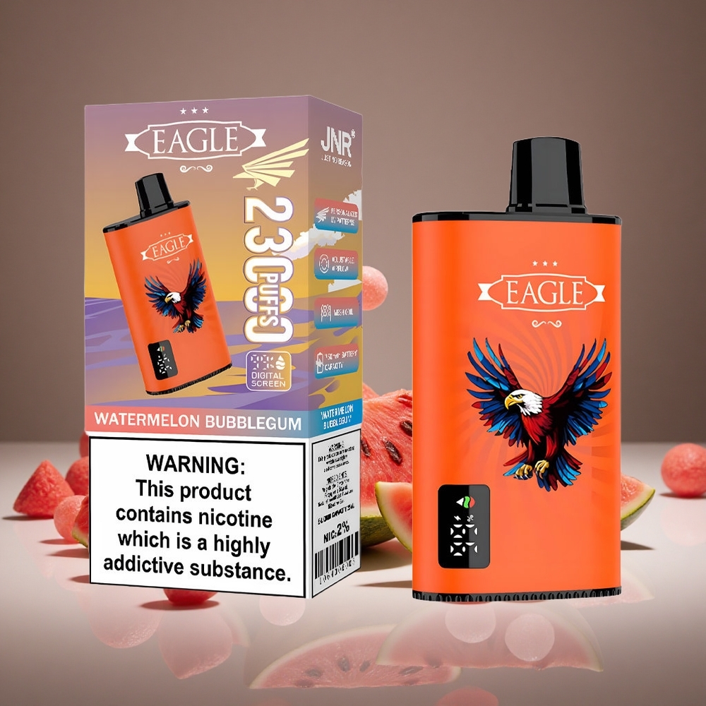JNR EAGLE Smart 23000 Puffs Watermelon Bubblegum Disposable Vape with Digital Screen 1.0ohm Mesh Coil 750mAh Battery 25ml E-liquid