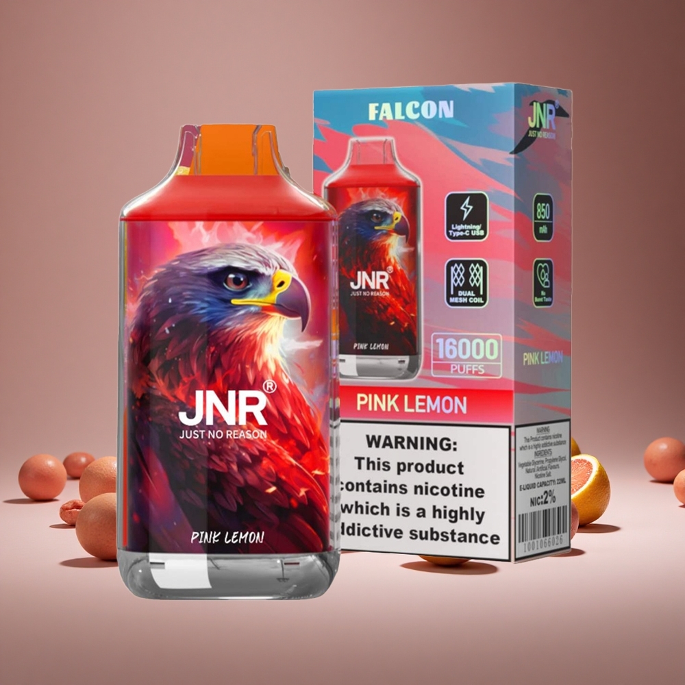JNR Falcon 16000 Puffs Pink Lemon Disposable Vape 22ml E-liquid 850mAh Battery Dual Mesh
