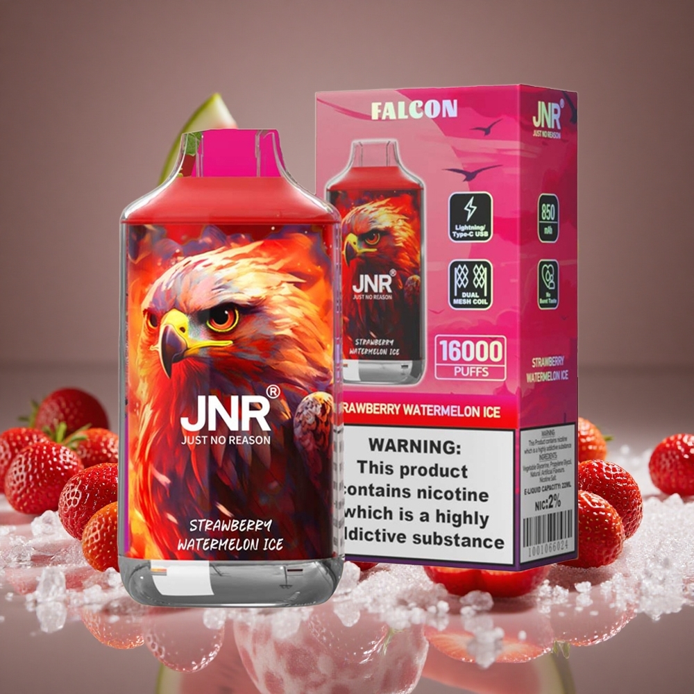 JNR Falcon 16000 Puffs Strawberry Watermelon Ice 22ml E-liquid 850mAh Battery 0%/2% Nicotine