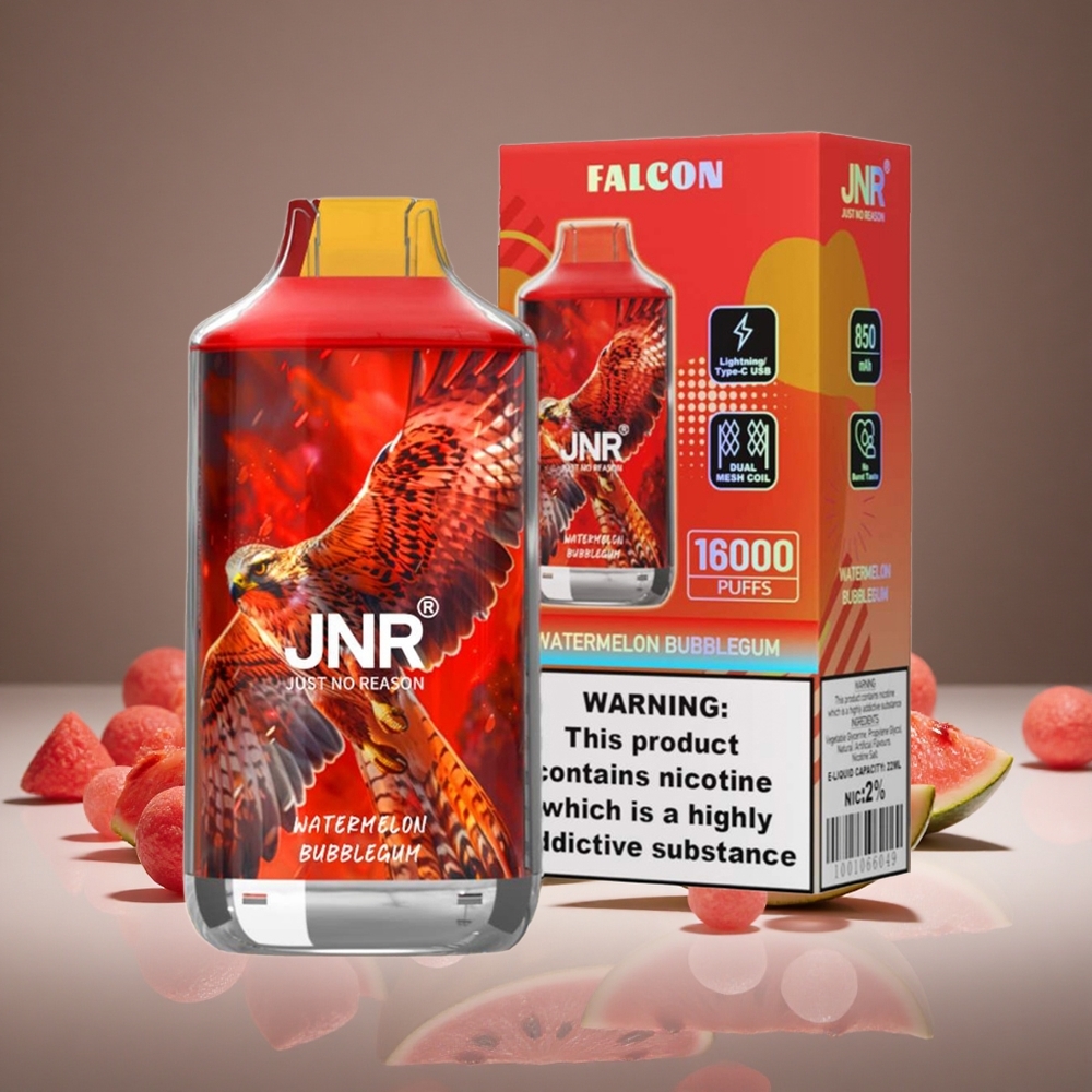 JNR Falcon 16000 Puffs Watermelon Bubblegum 850mAh Battery 22ml E-liquid Dual Mesh Coil