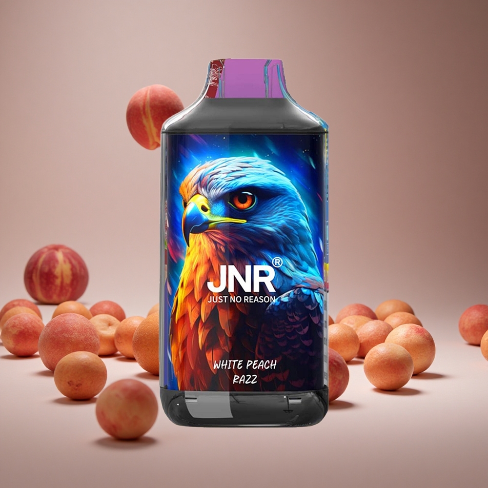 JNR Falcon 16000 Puffs White Peach Razz 22ml E-liquid Type C & Lightning 0%/2% Nicotine Dual Mesh Smart LED Display