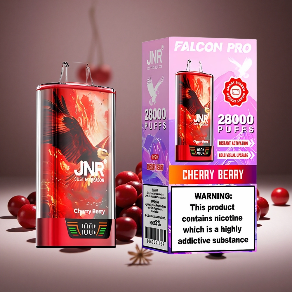 JNR Falcon Pro 28000 Disposable Vape Cherry Berry 30ml E-liquid 5% Nicotine 950mAh Battery