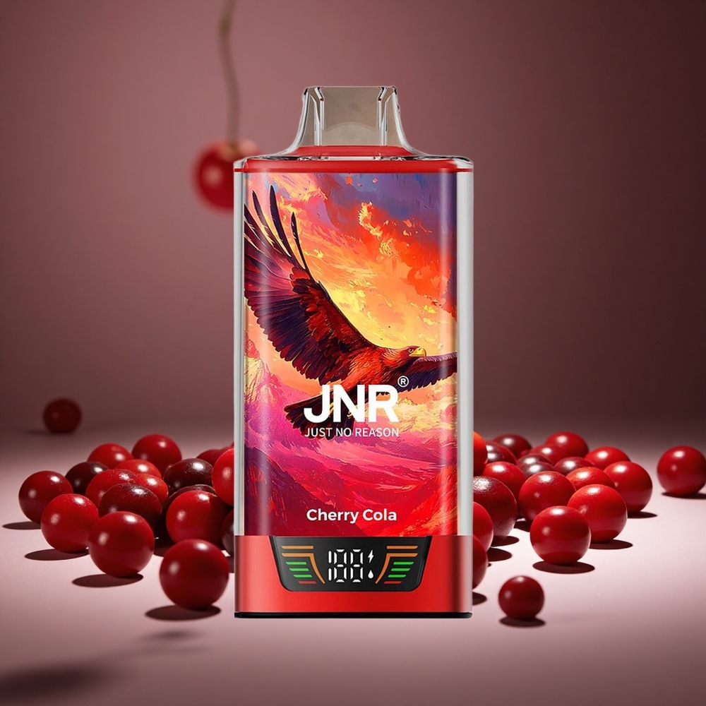 JNR Falcon Pro 28000 Puffs Cherry Cola 30ml E-liquid 5% Nicotine Nic Dual Mesh USB-C