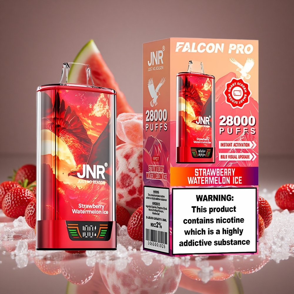 JNR Falcon Pro 28000 Strawberry Watermelon Ice 30ml E-liquid 5% Nicotine Nic Dual Mesh USB-C