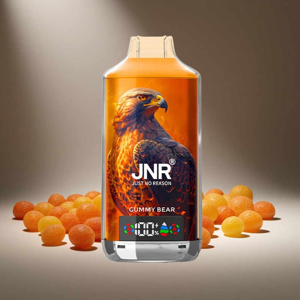 JNR Falcon X 18000 Puffs Gummy Bear 24ml E-liquid 750mAh Battery Dual Mesh Type-C Charge 0%/2%/5% Nicotine