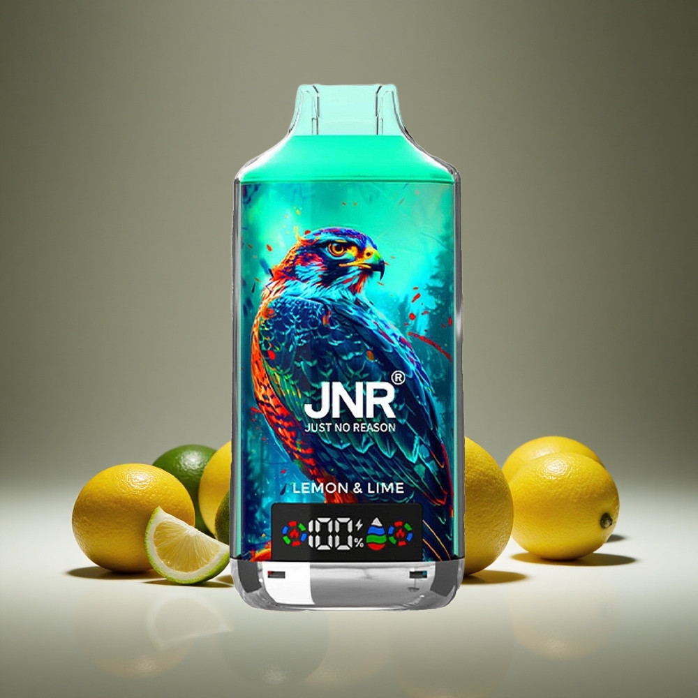 JNR Falcon X 18000 Puffs Lemon Lime 750mAh Battery 24ml E-liquid Dual Mesh Dual Core Digital Display Type-C Quick Charge