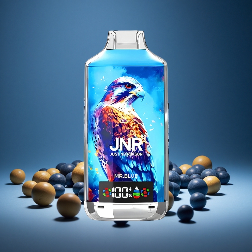 JNR Falcon X 18000 Puffs Mr. Blue 750mAh Battery 24ml E-liquid Dual Mesh Coil Type-C Charge 0%/2%/5% Nicotine