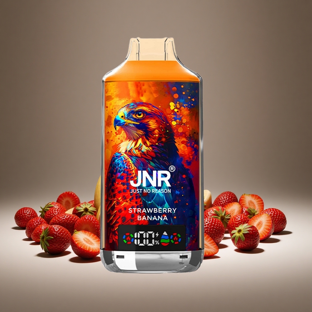 JNR Falcon X 18000 Puffs Strawberry Banana 24ml E-liquid 5% Dual Mesh Type-C Charge