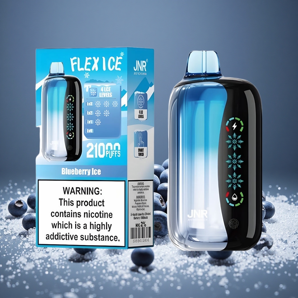 JNR Flex Ice 21000 Puffs Blueberry Ice 26ml E-liquid 1.2 Ohm Dual Mesh 1000mAh Battery Type-C Charge