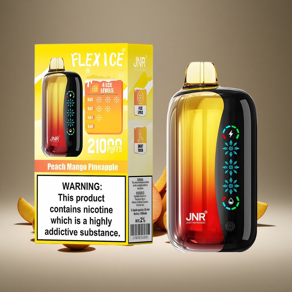 JNR Flex Ice 21000 Puffs Peach Mango Pineapple 26ml E-liquid 1000mAh Battery Type-C Charge