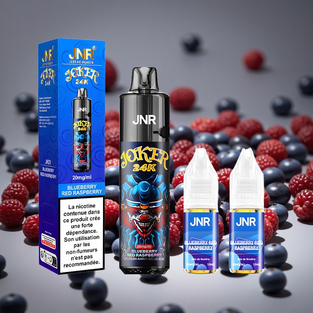 JNR Joker 24000 Puffs Blueberry Red Raspberry 10ml E-liquid Refillable 800mAh Battery Disposable Vape