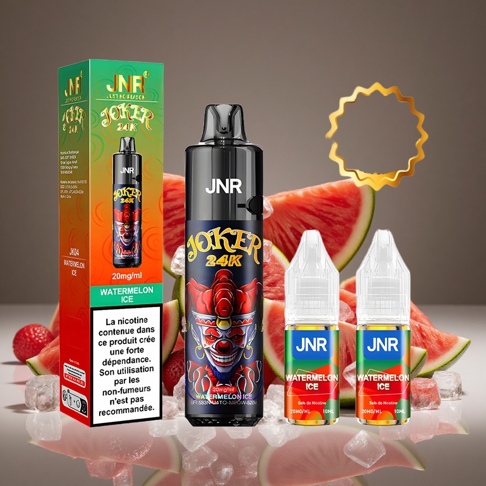 JNR Joker 24000 Puffs Watermelon Ice Disposable Vape 2+10ml E-liquid Refillable 800mAh Battery