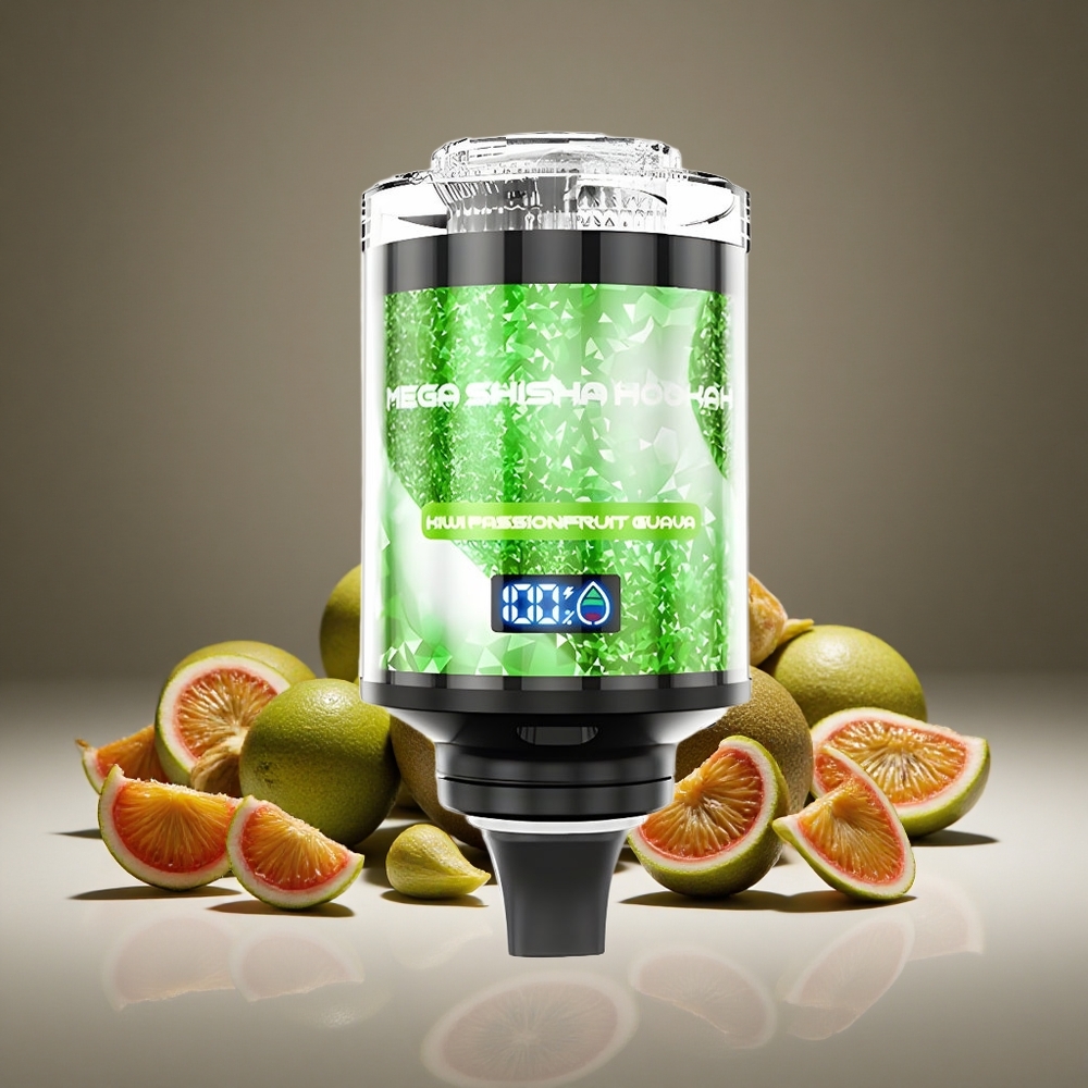 JNR Mega Shisha 100K Kiwi Passionfruit Guava 60ml E-liquid 2200mAh Battery Type-C Charge Smart Screen