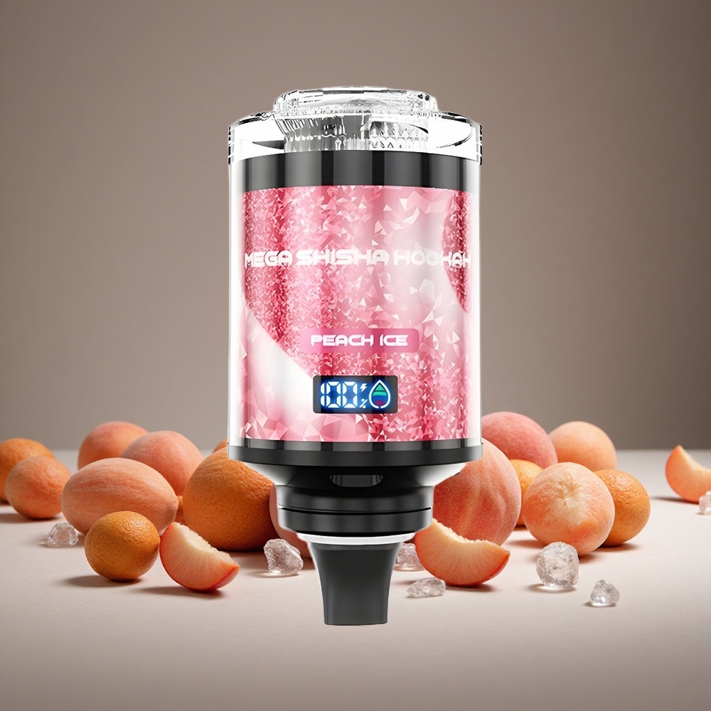 JNR Mega Shisha 100K Peach Ice 60ml E-liquid 2200mAh Battery Type-C Charge Smart Screen
