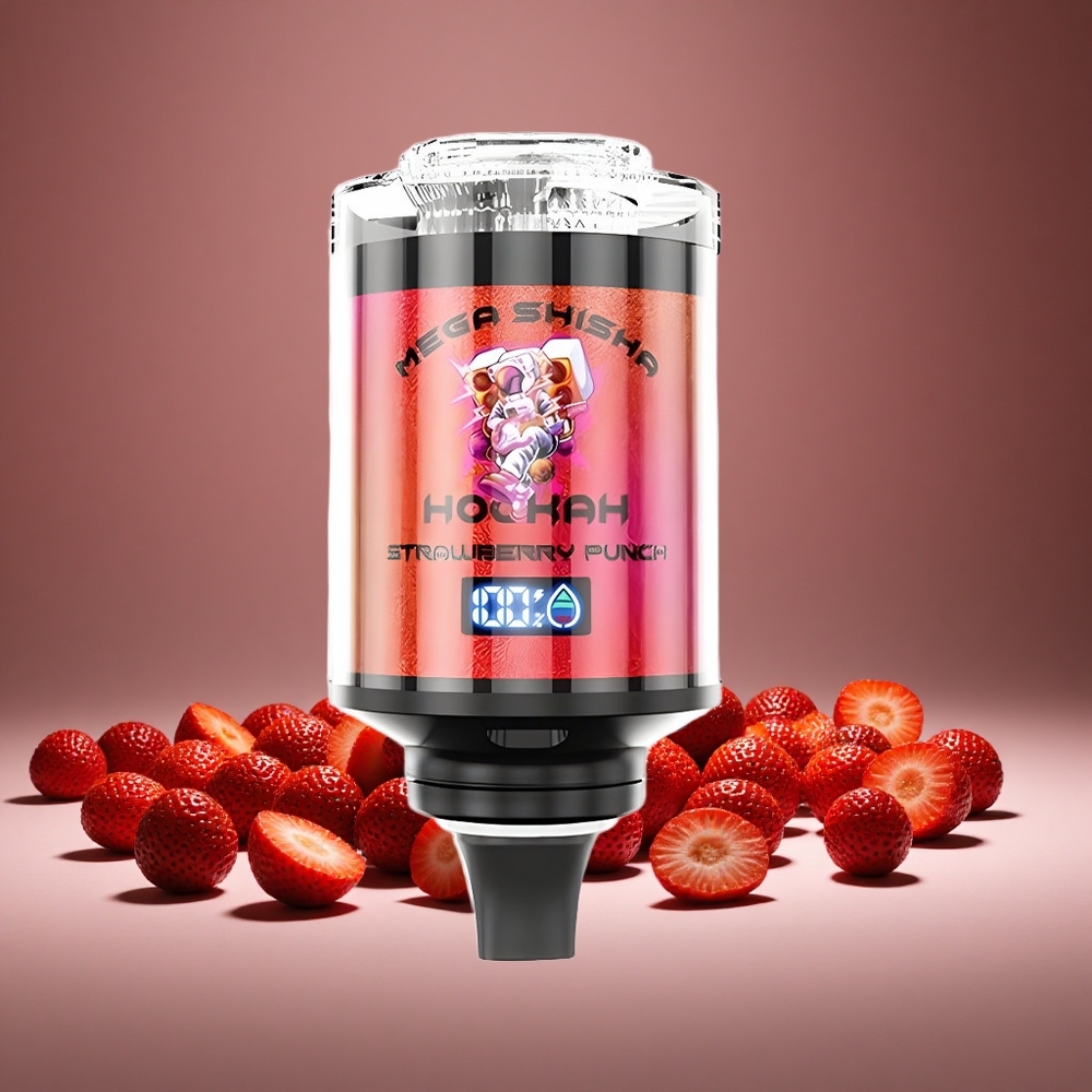 JNR Mega Shisha 100K Strawberry Punch 60ml E-liquid 2200mAh Battery Type-C Charge Airflow