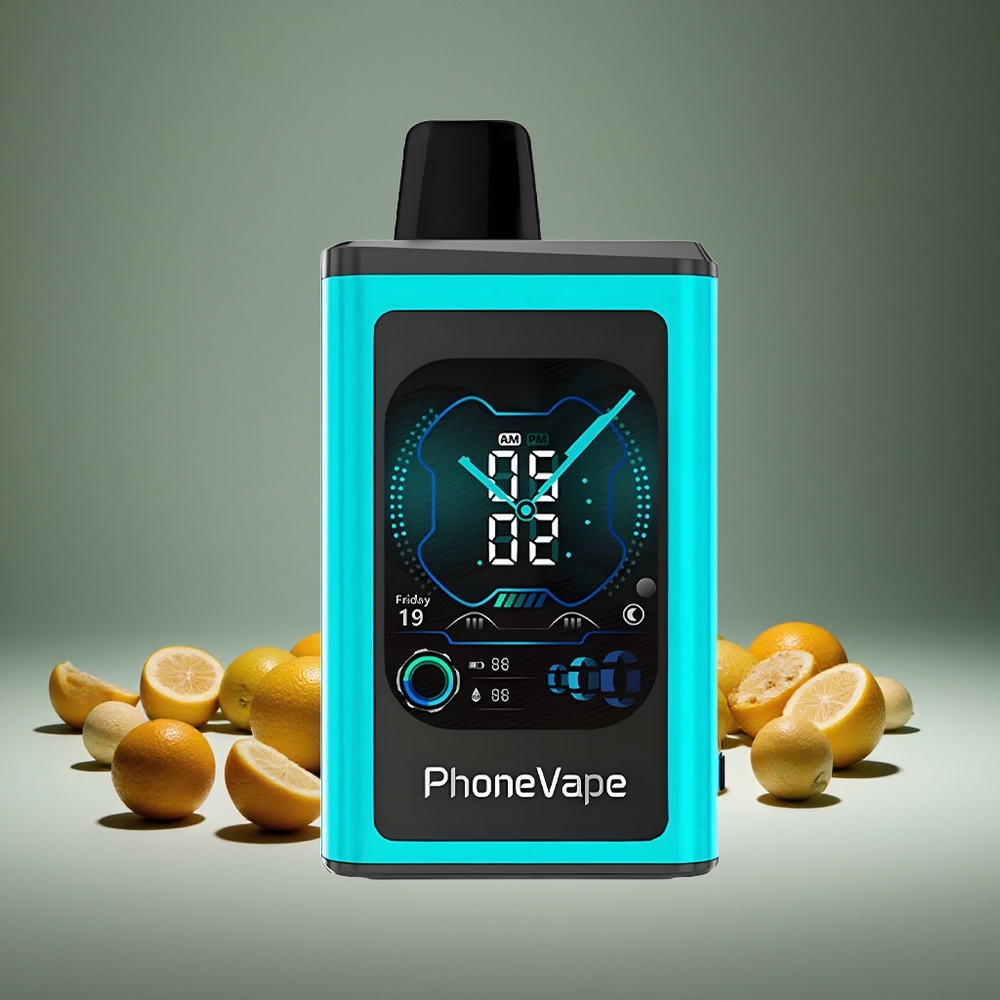 JNR PhoneVape 30000 Miami Mint 850mAh Battery Turbo Adjustable Airflow App Call Text Camera Lock Screen 2%/5% Nicotine