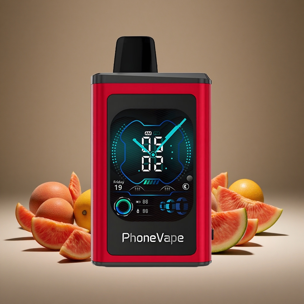 JNR PhoneVape 30000 Peach Mango Watermelon 850mAh Battery Turbo Mode Adjustable Airflow App ControlLED Display