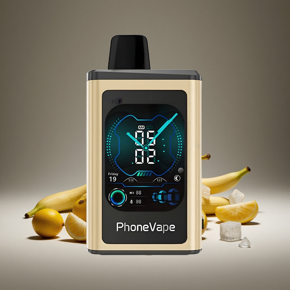JNR PhoneVape 30000 Puffs Banana Ice Disposable Vape 850mAh Battery Rechargeable Turbo Mode App Control LED Display 2%/5% Nicotine