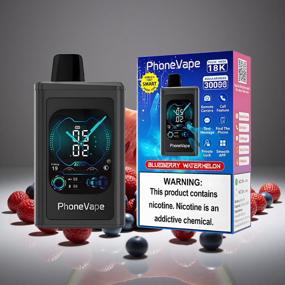 JNR PhoneVape 30000 Puffs Blueberry Watermelon 850mAh Battery Type-C Charge Rechargeable