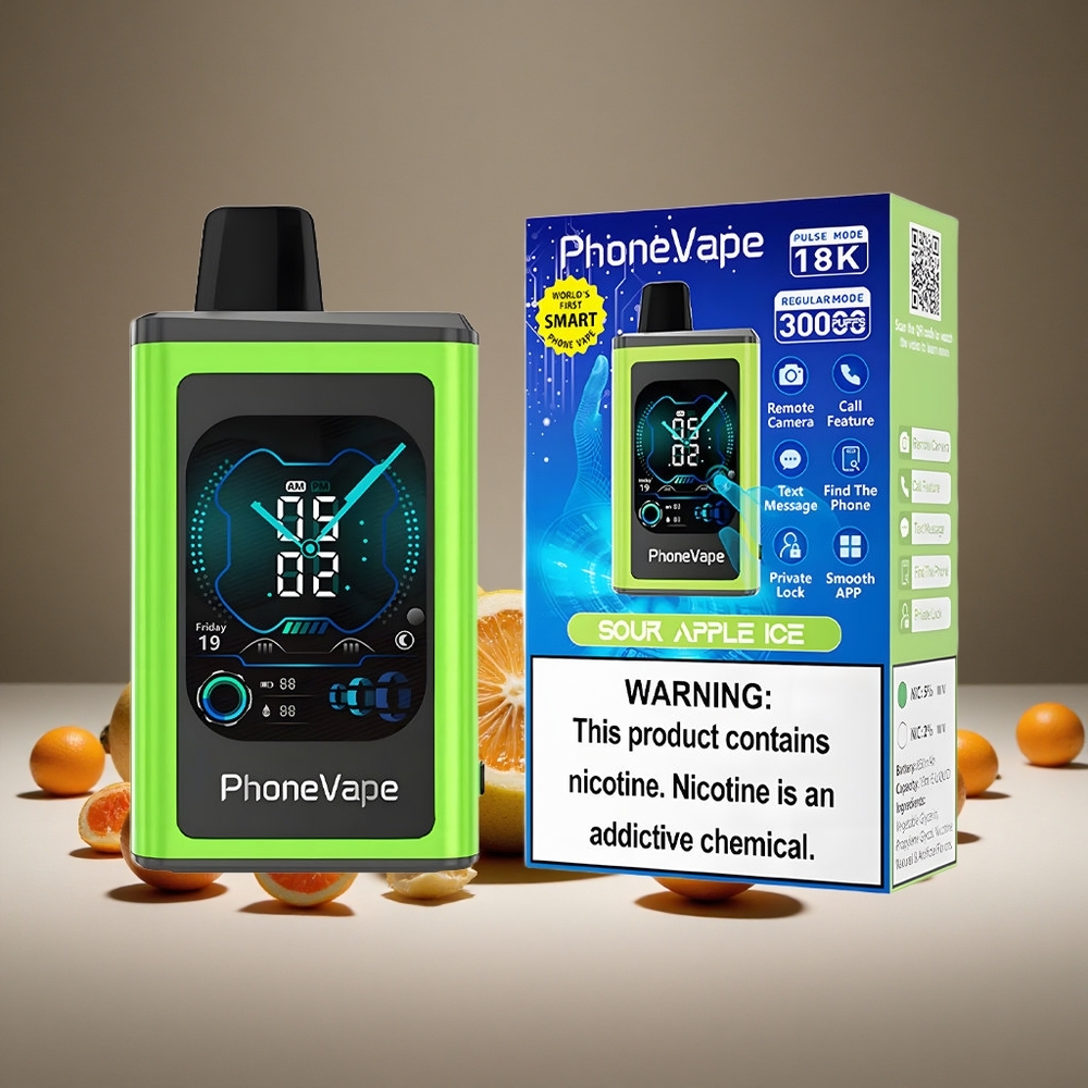 JNR PhoneVape 30000 Puffs Disposable Vape Sour Apple Ice 850mAh Battery
