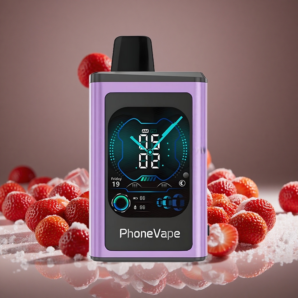 JNR PhoneVape 30000 Strawberry Ice 850mAh Battery Type-C Charge Turbo Adjustable Airflow