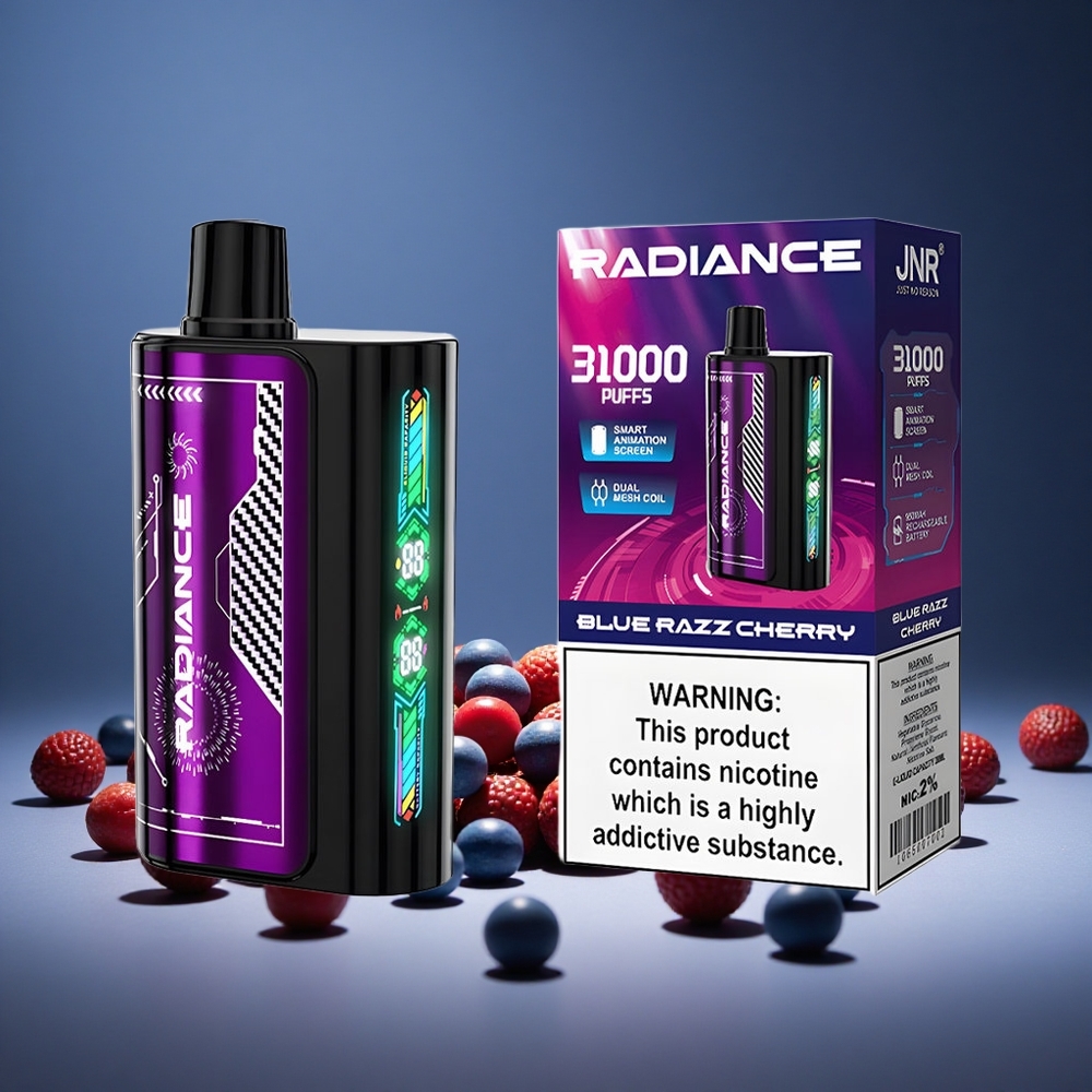 JNR Radiance 31000 Puffs Blue Razz Cherry 28ml E-liquid 950mAh Battery Type-C Charge Dual Mesh