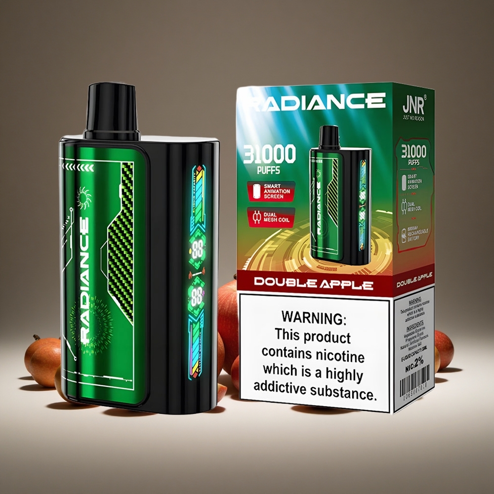 JNR Radiance 31000 Puffs Double Apple Disposable Vape 28ml E-liquid 2% Nicotine Dual Mesh Coil