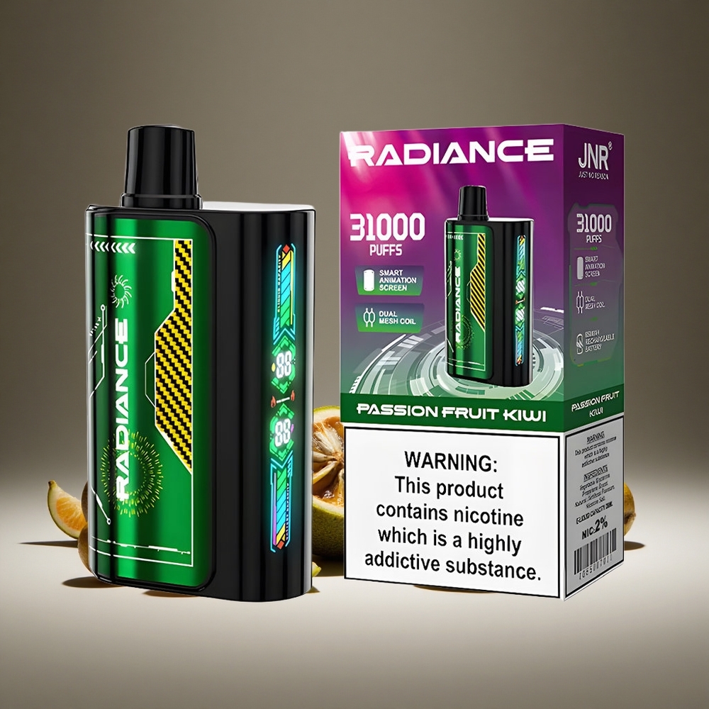 JNR Radiance 31000 Puffs Passion Fruit Kiwi 28ml E-liquid Dual Mesh 950mAh Battery