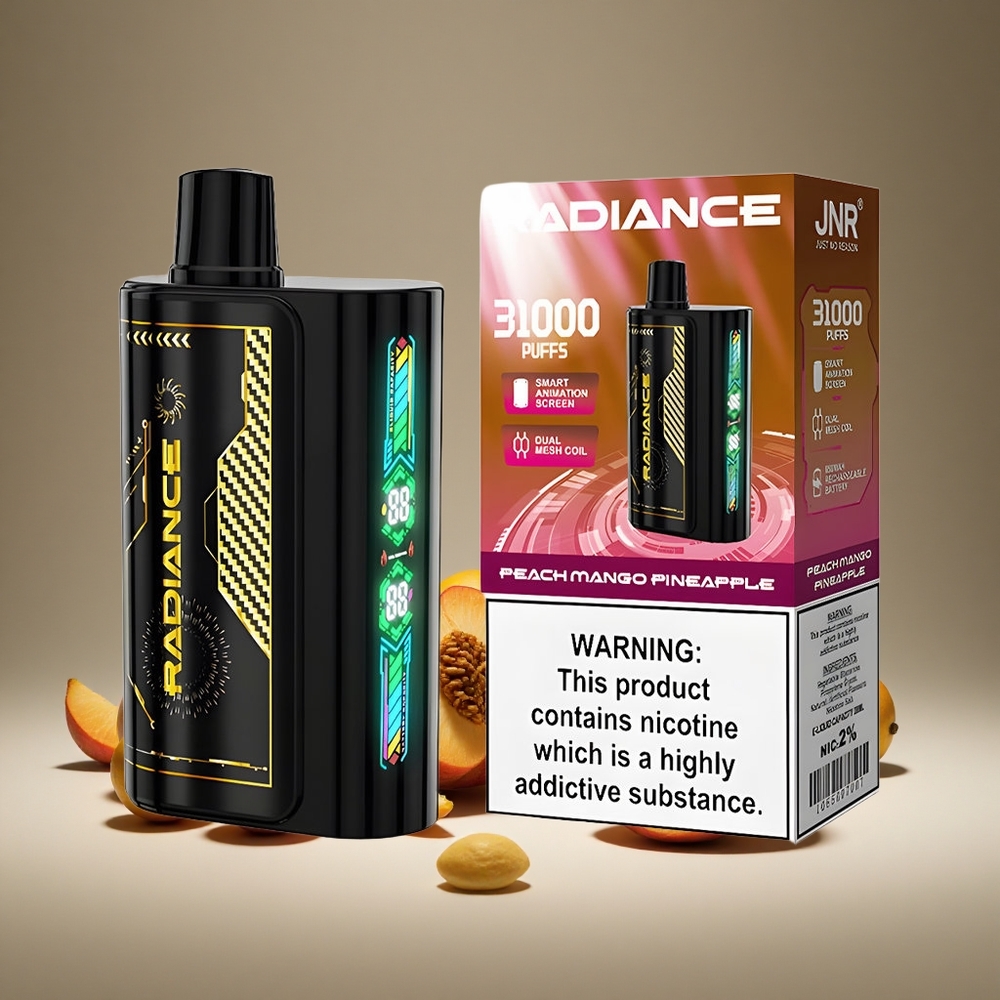 JNR Radiance 31000 Puffs Peach Mango Pineapple 28ml E-liquid 950mAh Battery Dual Mesh