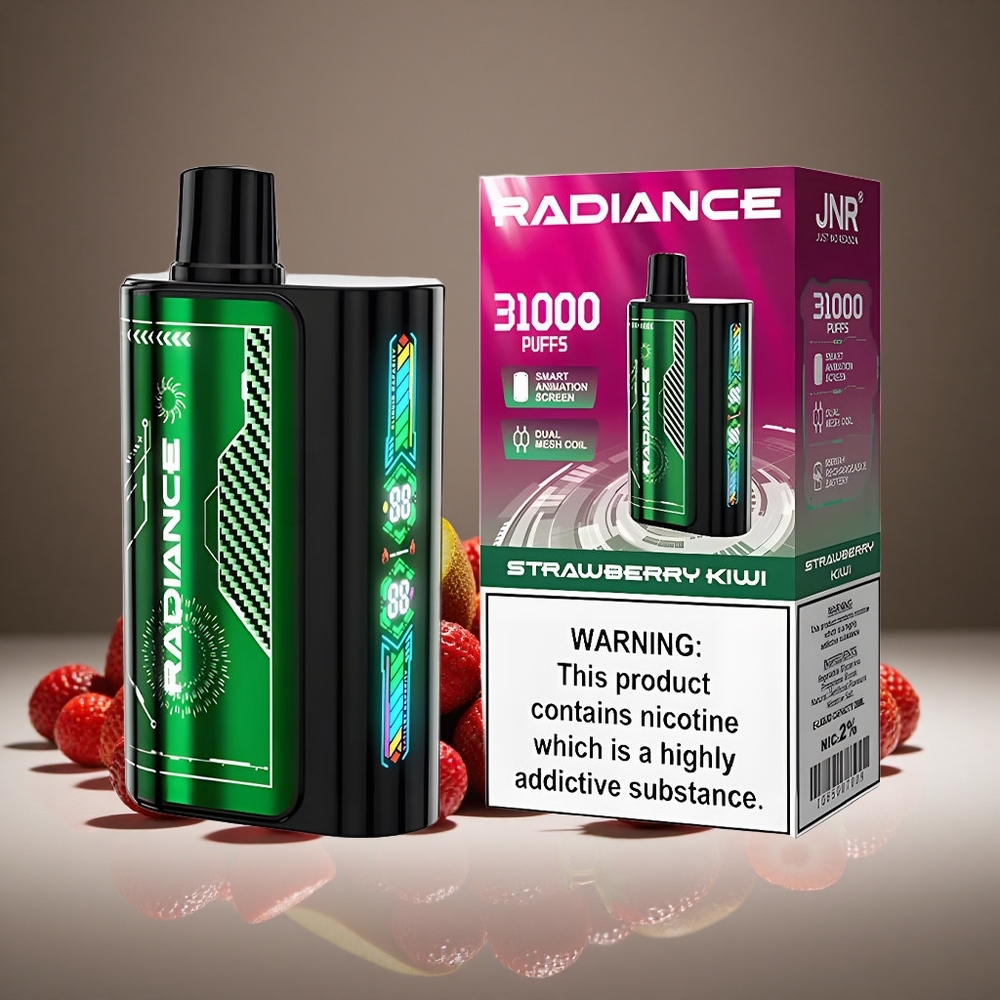 JNR Radiance 31000 Puffs Strawberry Kiwi 28ml E-liquid Dual Mesh 950mAh Battery 2% Nicotine