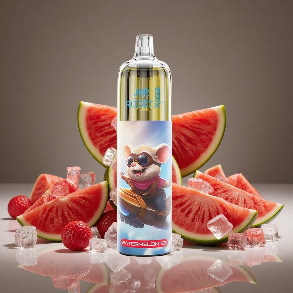 JNR Rocket-X 12400 Puffs Watermelon Ice Disposable Vape with Adjustable Airflow RGB Lights 1.2ohm Mesh Coil