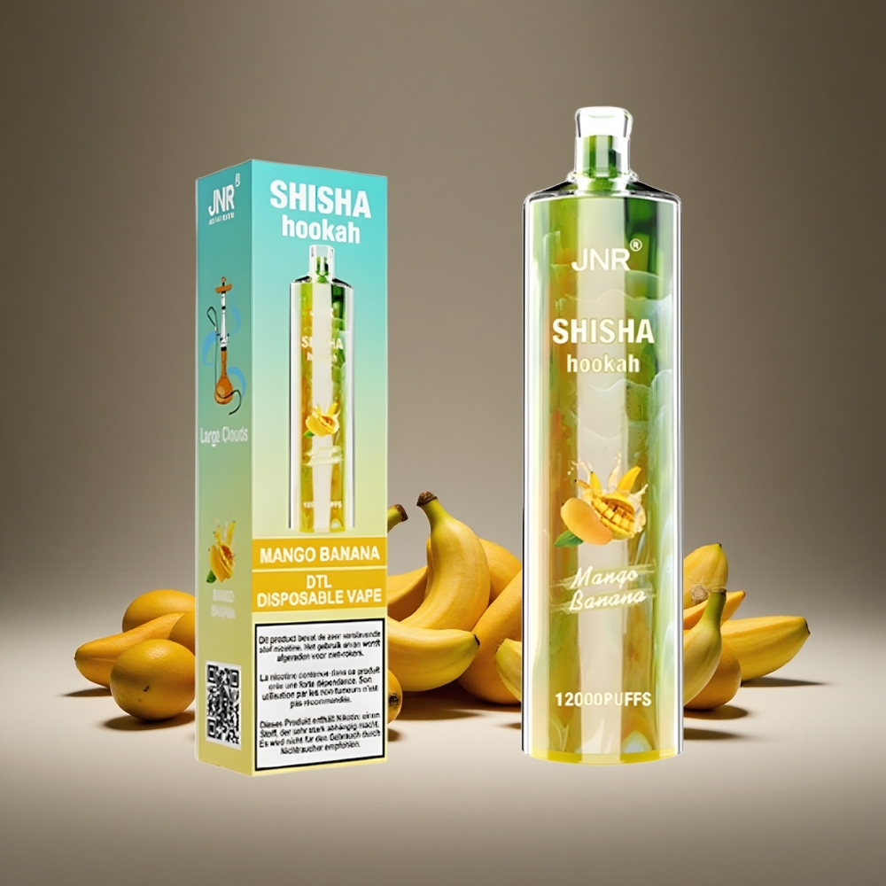 JNR Shisha 12000 Puffs Mango Banana Disposable Vape 24ml E-liquid 0%/2% Nicotine 750mAh Battery