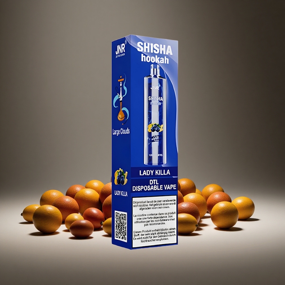 JNR Shisha Hookah 12000 Puffs Lady Killa 24ml E-liquid 750mAh Battery Type-C Charge 0.6 Ohm