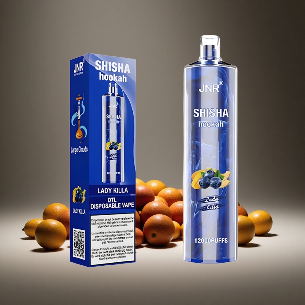 JNR Shisha Hookah 12000 Puffs Lady Killa 24ml E-liquid 750mAh Battery Type-C Charge 0.6 Ohm