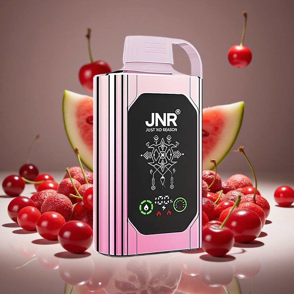 JNR Shisha Hookah Box 20500 Puffs Cherry Watermelon Freeze HD Display 1000mAh Battery Type-C Charge 0%/2%/5% Nicotine