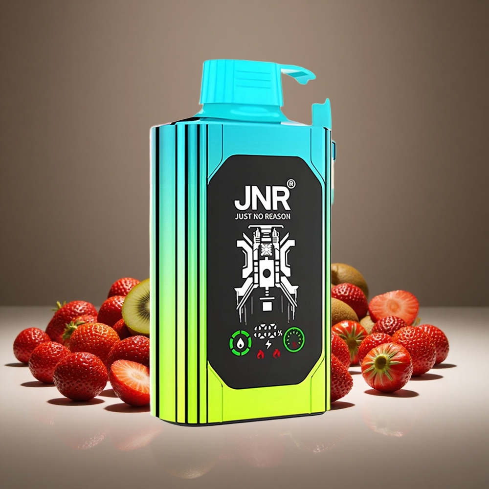 JNR Shisha Hookah Box 20500 Puffs Strawberry Kiwi HD Display 1000mAh Battery 25ml E-liquid Dual Mesh Coil